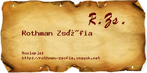 Rothman Zsófia névjegykártya